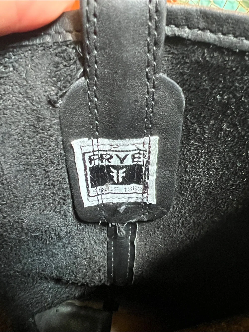 Frye Black Leather Harness Mid-Calf Boots with Silver Ring - Picture 2 of 10